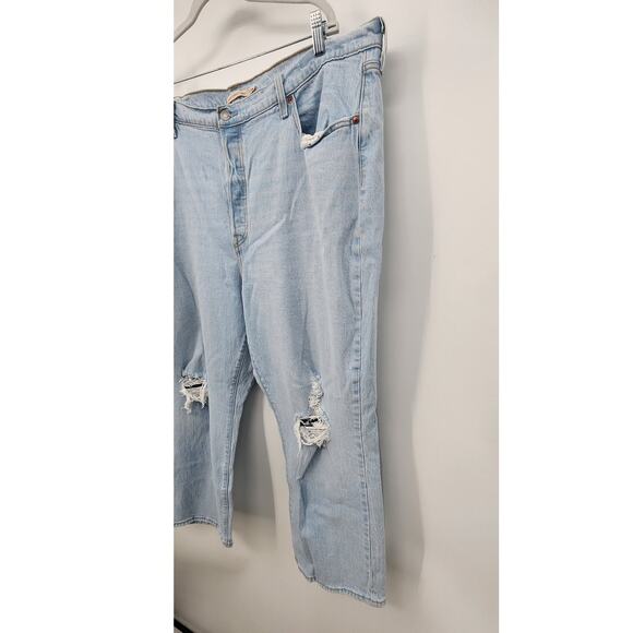 Levi's Ribcage Ankle Straight Light Wash Jeans Button Fly Size 22W 22 - Picture 5 of 8